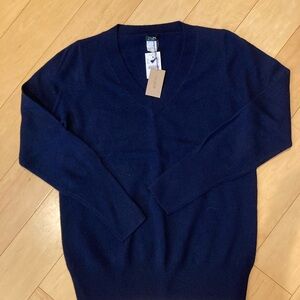 J. Crew Women’s Deep Blue V-Neck Sweater